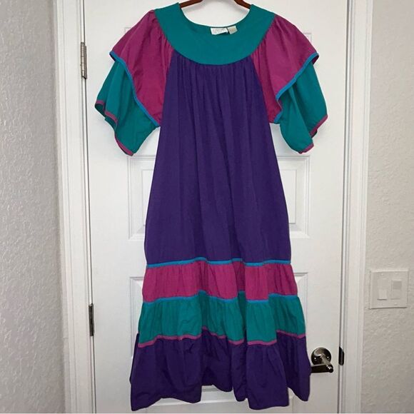 Vintage Go Softly Ruffle Bohemian Midi Dress - Picture 5 of 11